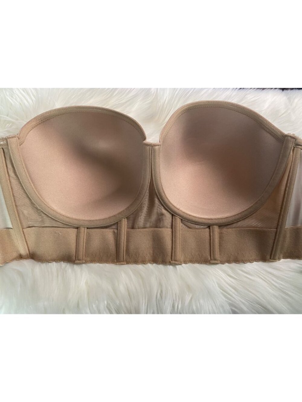 NEW Parfait Longline Strapless Bra European Nude Size 40E Lace Detail P50116 - Picture 8 of 9